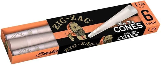 ZIG-ZAG Pre Rolled Cones 1 1/4 Size Ultra Thin 6-Count Pack